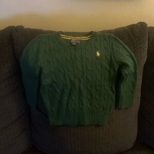 Polo by Ralph Lauren Forest Green Cable Knit Crewneck Sweater